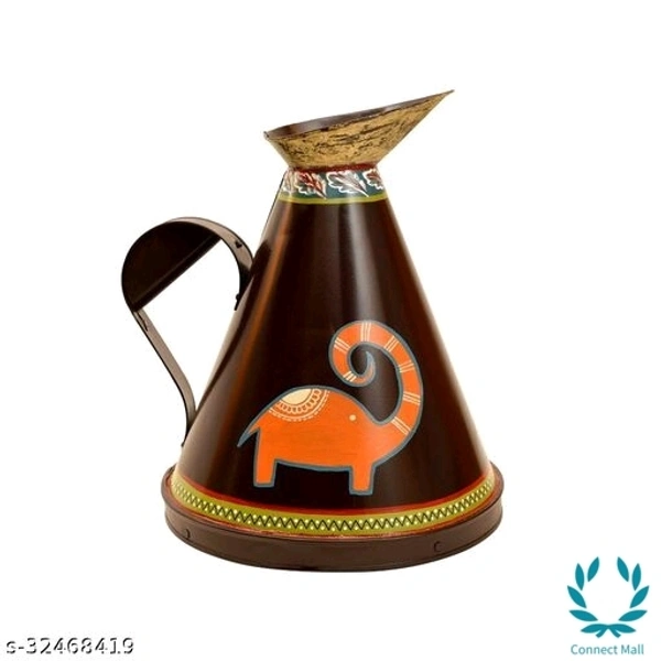 Jolly Elephant Oil Jar in Metal (11x10x12) - Metal, Pot