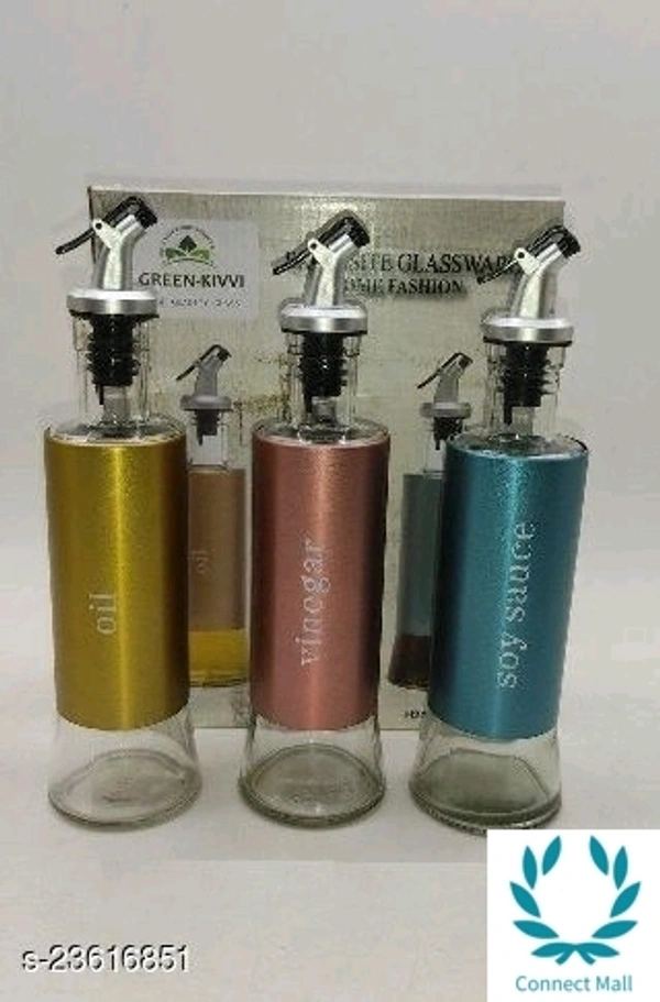 Vinegar Sauce & Oil Bottle 0.5ml Set Of 3 - Stainless Steel 