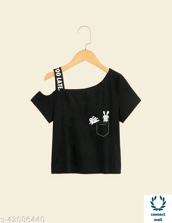 Girls Top - Black, Cotton, 6-7 Yrs