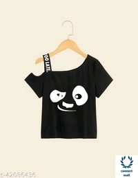 Girls Top - Black, Cotton, 6-7 Yrs