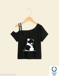 Girls Top - Black, Cotton, 6-7 Yrs