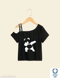 Girls Top - Black, Cotton, 6-7 Yrs