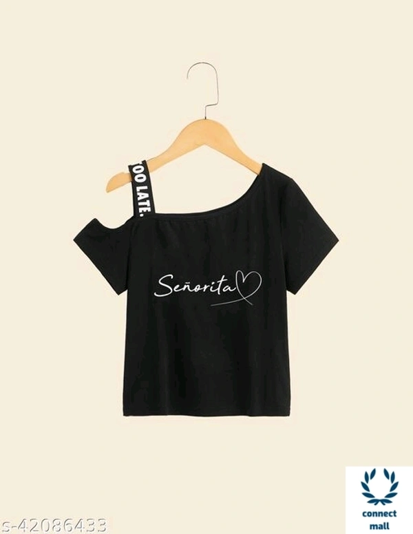 Girls Top - Black, Cotton, 6-7 Yrs
