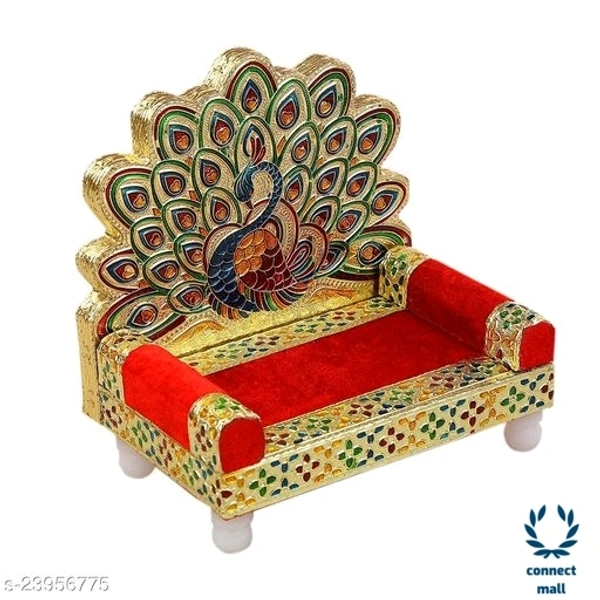 Attractive Krishna Assan - (L×B×H)13cm × 4 cm x 9cm, Red, Wooden