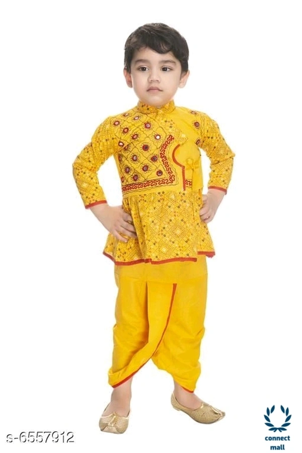 Ladoo Gopal Dress - 0-6months, Yellow, Cotton