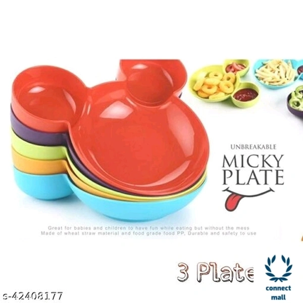 Kids Plate - (B×H×L)17cm×3cmx8cm, Multicolour, Plastic, 1