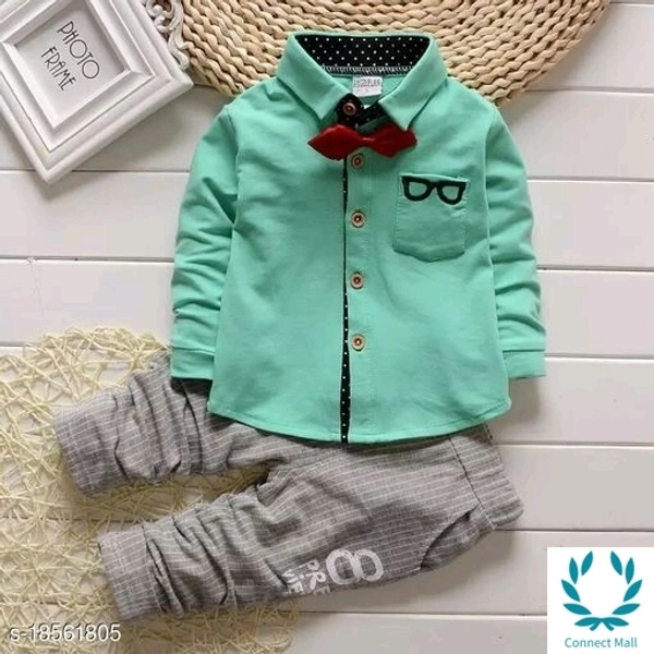 Trendy Cotton Top & Bottom - Green , 1 - 2 Years