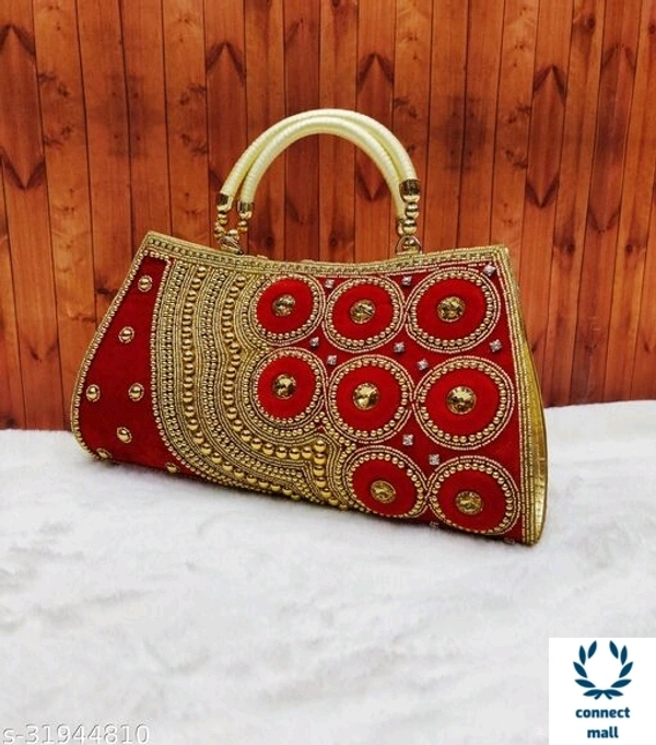 Latest Women Clutches - Red, Velvet, (L×W)12 Inch ×6 inch