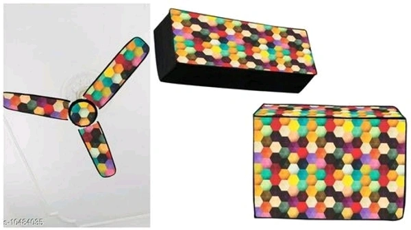 Printed Split AC  and Fan cover  - Multicolour, PVC