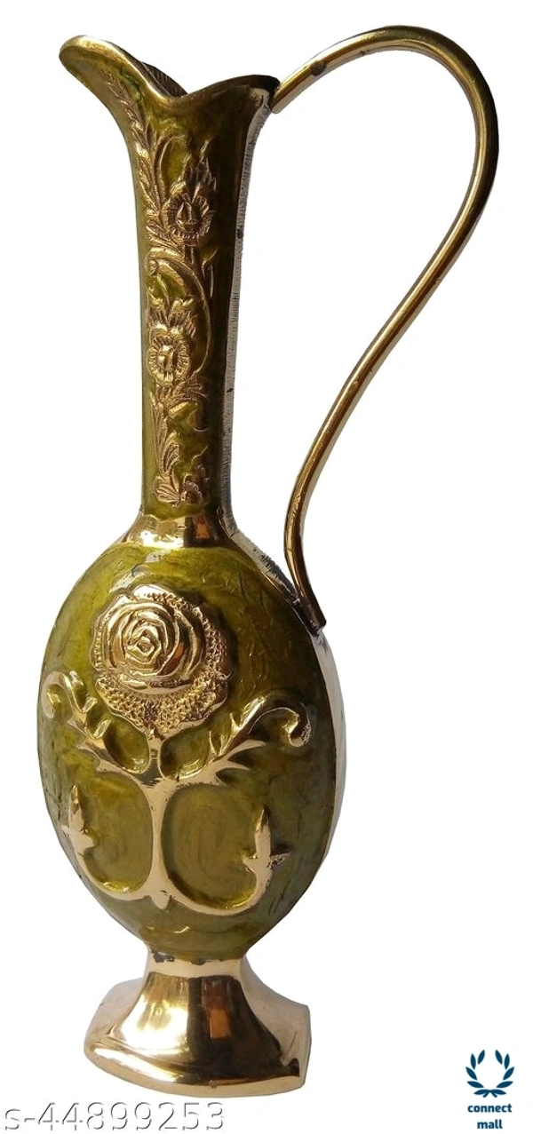 Antique Metal Vase Combo - (L×H×B)7cm×5cm×25cm, Golden Yellow, Metal