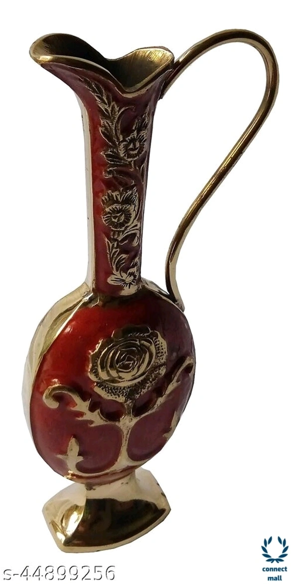 Antique Metal Vase Combo - (L×B×H)7cm×5cm×25cm, Red, Metal