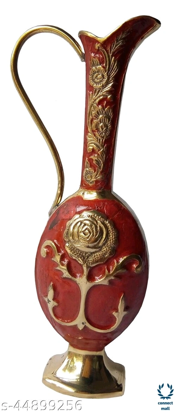 Antique Metal Vase Combo - (L×B×H)7cm×5cm×25cm, Red, Metal