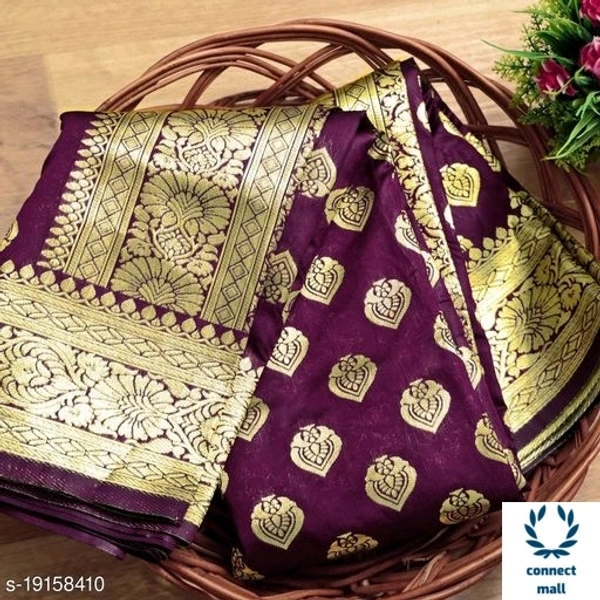 Trendy Kanjivaram  Silk Sarees with Running Blouse - 5.5 meter +0.8 meter, Golden & Maroon, Silk