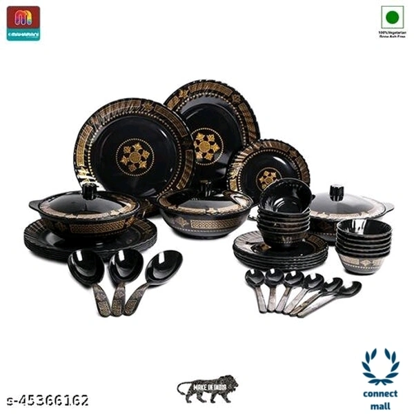 Elite Dinnerware sets - Black, Melamine, 2, (B×H×L)32 cm×21 cm× 56 cm