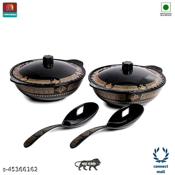 Elite Dinnerware sets - Black, Melamine, 2, (B×H×L)32 cm×21 cm× 56 cm