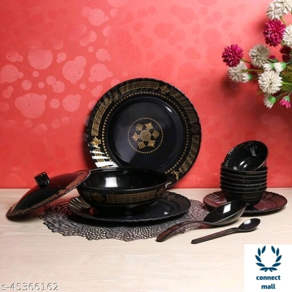 Elite Dinnerware sets - Black, Melamine, 2, (B×H×L)32 cm×21 cm× 56 cm