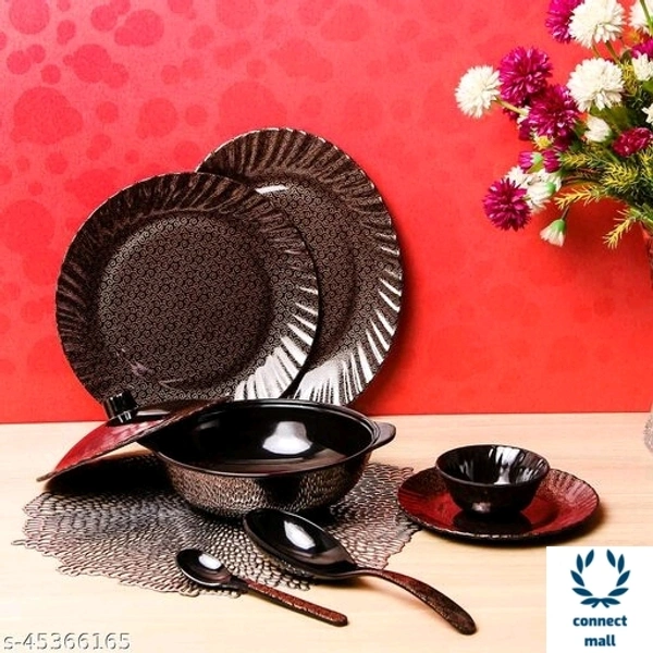 Unique Dinnerware - Golden Black, Melamine, (B×H×L)32 cm× 21 cm× 56 cm
