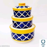 Stylo Dinnerware  set - White & Blue, Ceramic, (B×H×L)15.5 cm×5.5 cm× 15.5 cm
