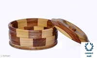  Sessame Wood Dual Shade  Chapati box Casserole  - Brown, Wood