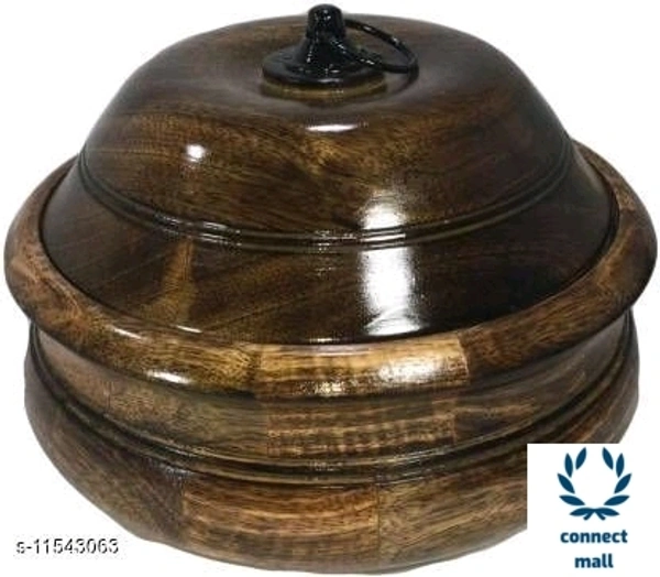 Wood Chapati box - Brown, Wood, (L×B×H)10 inch × 10 inch×5 inch