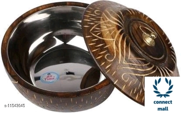 Wood Chapati box - Brown, Wood, (L×B×H)10 inch × 10 inch×5 inch