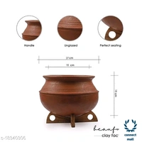 Beautiful  Clay Biryani Handi - Brown, Clay, 3Litres