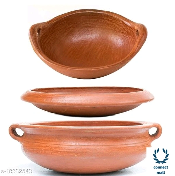 Craftsman  clay Pottery  - Brown, Clau, 3 pieces