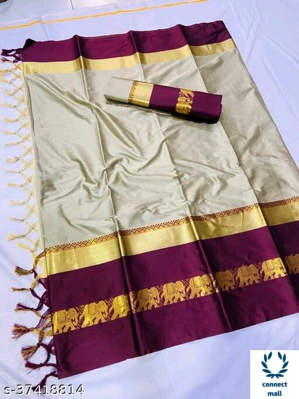 Graceful Silk Sarees  - Cream & Maroon, Silk, Pattern Wooven, Saree length size5.5, Blouse Length Size 0.5 m