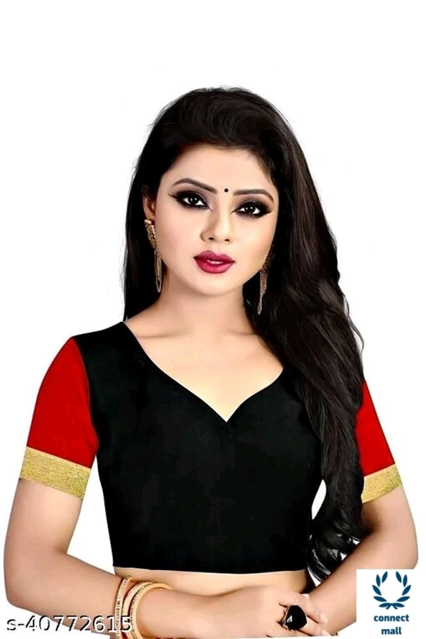 Solid Cotton Silk Sarees With Blouse Piece   - Green & Black, Cotton silk, 3