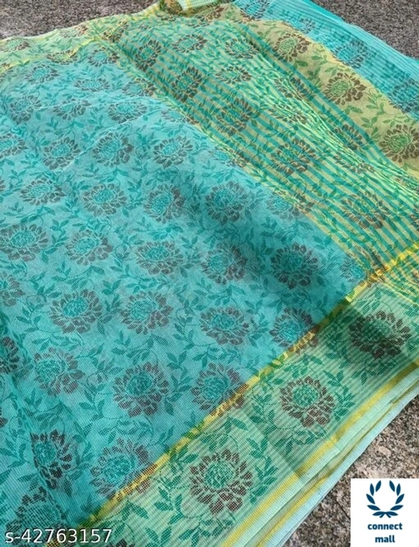 Latest Bollywood Collection Cotton Blend sarees - Sea Green, Cotton Blend, 2, length 5.5 m, Blouse  0.5 m