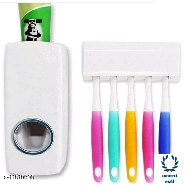 Automatic Toothbrush dispenser - White, Plastic, (L×B×H)6cm×6cm×11.5 cm