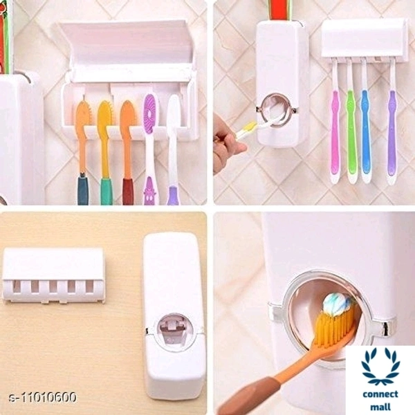 Automatic Toothbrush dispenser - White, Plastic, (L×B×H)6cm×6cm×11.5 cm