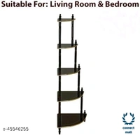 Royal Wood  Corner Stand  - Dark Maroon, Wood, 1, (L×B×H)21cm ×21.5cm×53cm