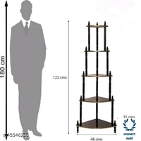Royal Wood  Corner Stand  - Dark Maroon, Wood, 1, (L×B×H)21cm ×21.5cm×53cm