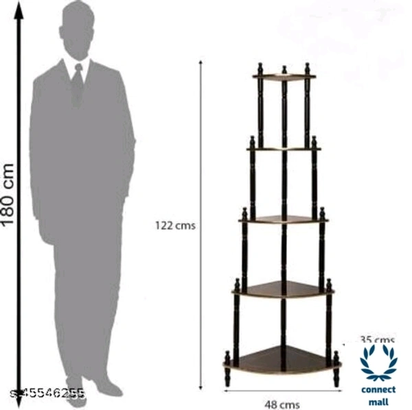 Royal Wood  Corner Stand  - Dark Maroon, Wood, 1, (L×B×H)21cm ×21.5cm×53cm