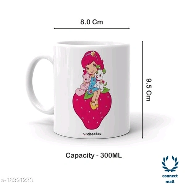 Cheesky printed Kid's Milk mug 300ml - White, Ceramic, 300 ml