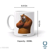 Ceramic Bear Printed kids Milk Mug - White, Ceramic, 300 ml
