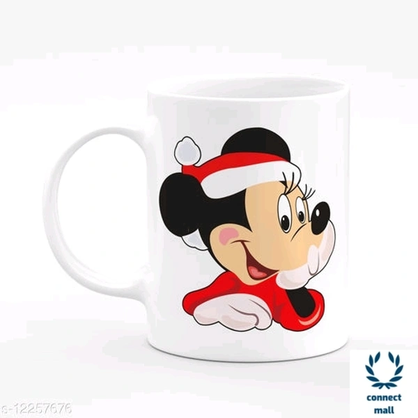 Ceramic White Mick Mouse Printed  Kid's Coffee Mug 325 ml - White, Ceramic