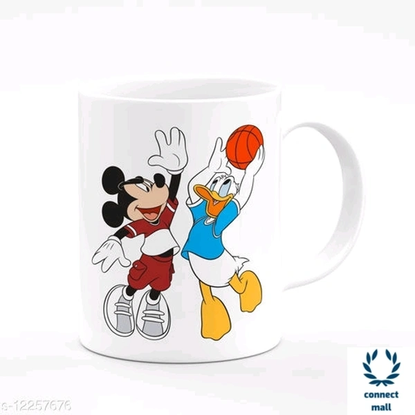Ceramic White Mick Mouse Printed  Kid's Coffee Mug 325 ml - White, Ceramic