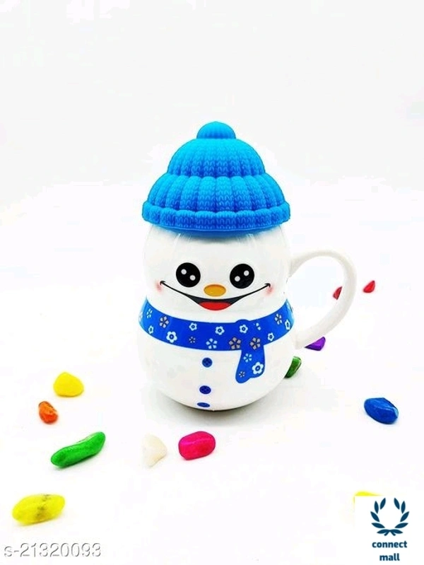 Ceramic kid's Fancy  Snowman  mug - Blue