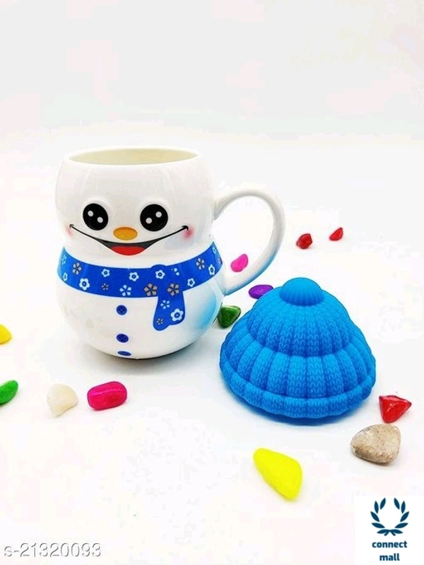 Ceramic kid's Fancy  Snowman  mug - Red