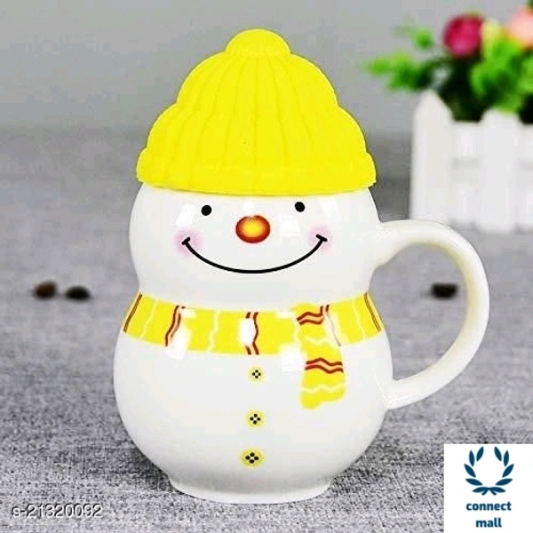 Ceramic kid's Fancy  Snowman  mug - Yellow