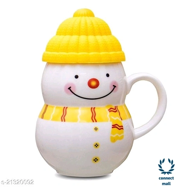 Ceramic kid's Fancy  Snowman  mug - Yellow