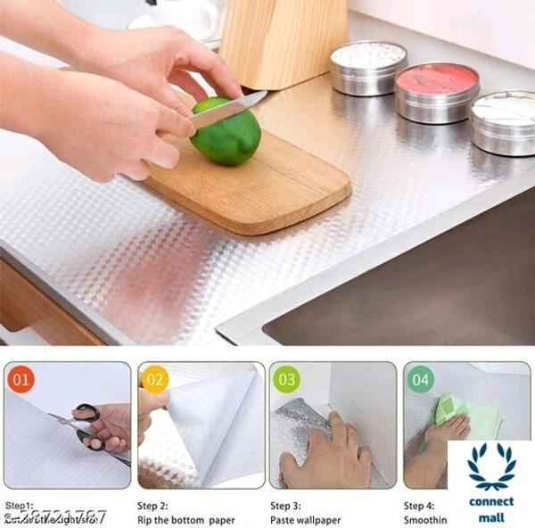 Kitchen Oil Proof Aluminum  wall Sticker Waterproof Anti mold 6o cm× 200 cm
