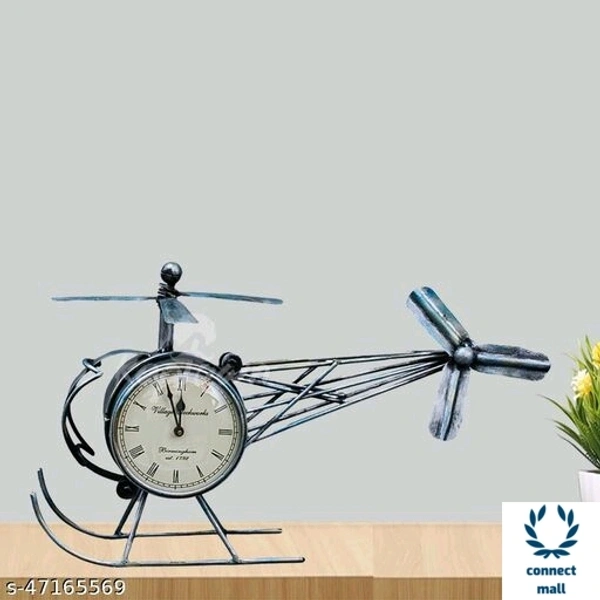 Antique Durable Aeroplane  Design Analog Wall Clock for Home Decor , Office Decor & Gift