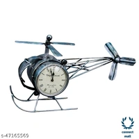 Antique Durable Aeroplane  Design Analog Wall Clock for Home Decor , Office Decor & Gift