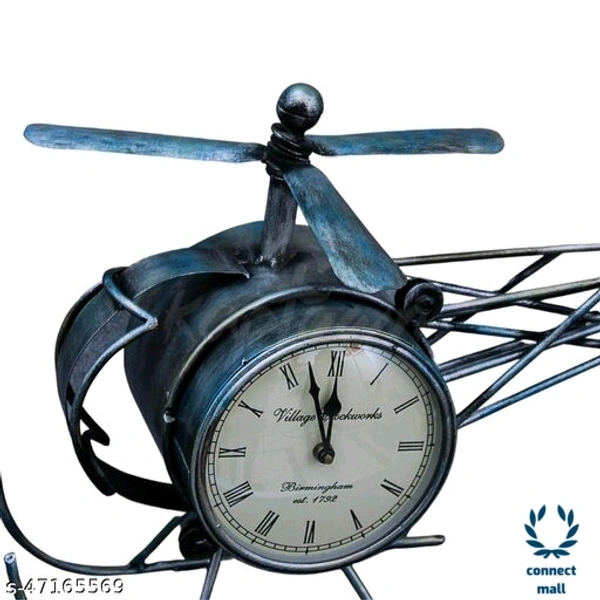 Antique Durable Aeroplane  Design Analog Wall Clock for Home Decor , Office Decor & Gift