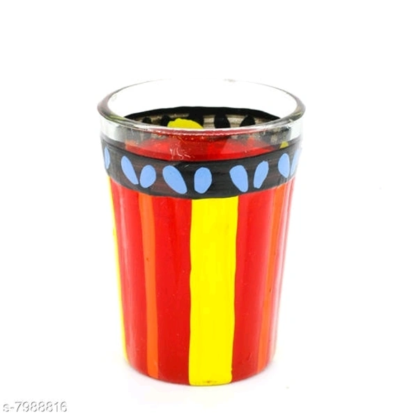 Rajasthani Traditional Jaipuri Meenakri Handpaint Aluminum Decorative Tea kettle  for Serve  - 1 litre, Red & Yellow