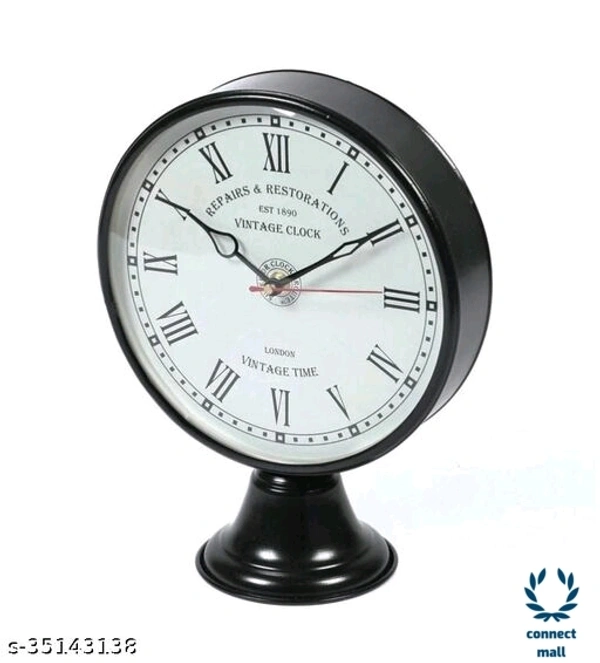 Keeratly Handmade Metal 8 inch  Antique Table clock  - Pack of 1 piece