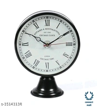 Keeratly Handmade Metal 8 inch  Antique Table clock  - Pack of 1 piece